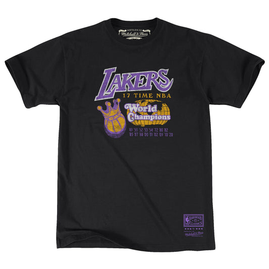 CAMISETA DE CAMPEONES MUNDIALES 17X DE LOS ANGELES LAKERS PARA HOMBRE