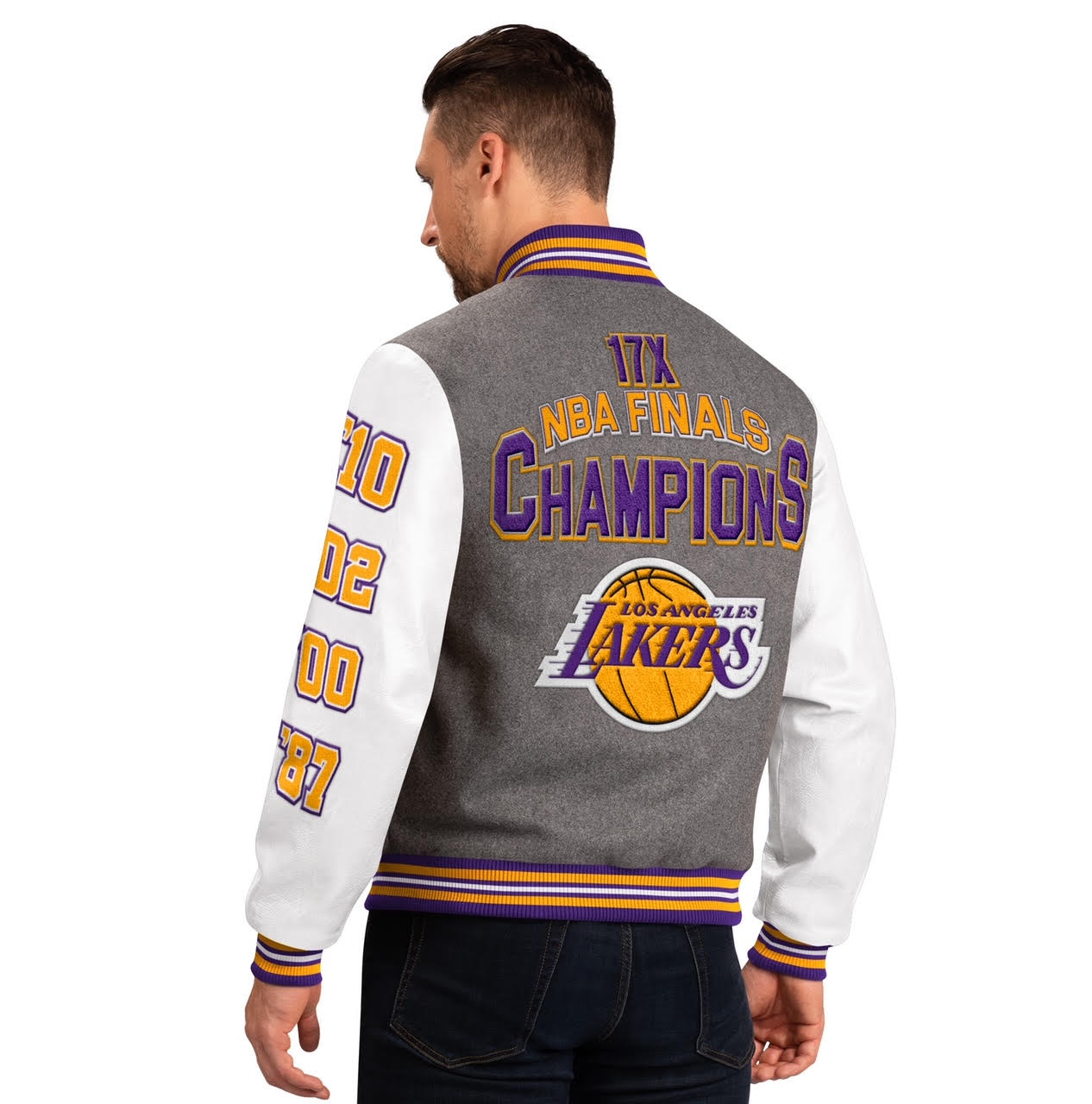 CHAQUETA CHALLENGER VARSITY DE LOS ANGELES LAKERS PARA HOMBRE 