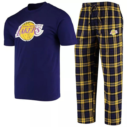 LOS ANGELES LAKERS MEN'S ETHOS SHIRT & PANT PJ SET