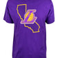 LOS ANGELES LAKERS MEN'S STATE SHAPED T-SHIRT