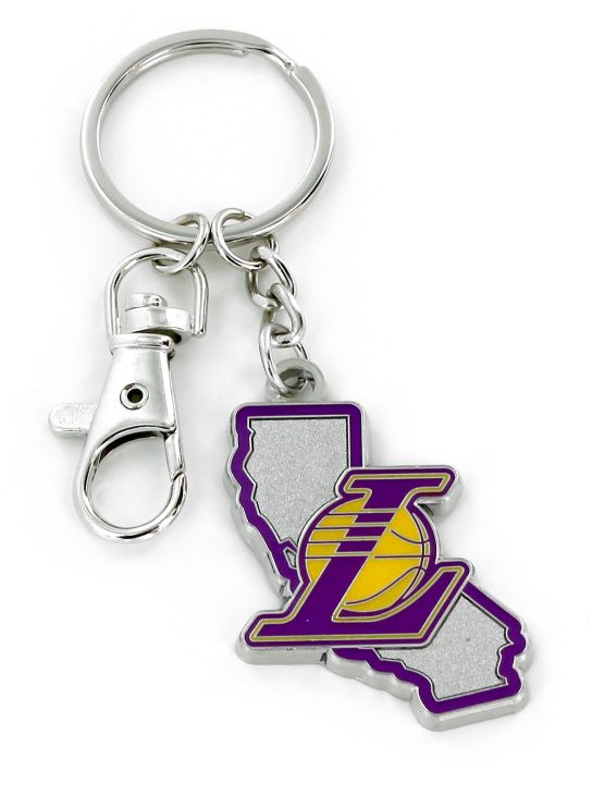 LOS ANGELES LAKERS STATE SHAPE KEYCHAIN