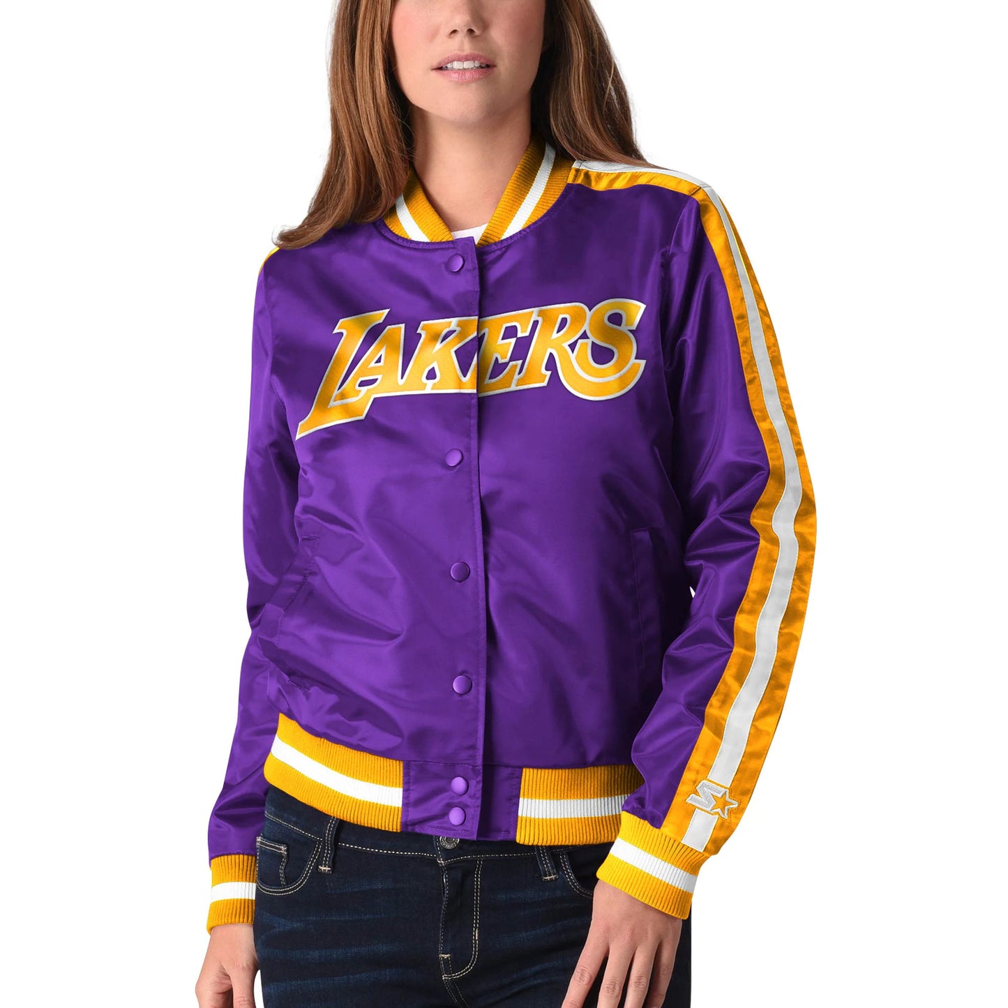 Mitchell & Ness Lightweight Los Angeles Lakers Satin Jacket Purple