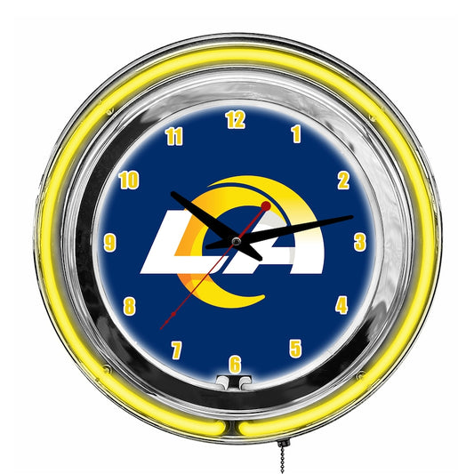 RELOJ DE NEÓN DE 14" RAMS DE LOS ÁNGELES