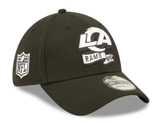 LOS ANGELES RAMS 2022 SIDELINE 39THIRTY GORRO FLEX FIT - NEGRO/ BLANCO