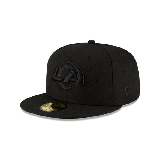 LOS ANGELES RAMS BLACK ON BLACK BASIC LOGO 59FIFTY FITTED