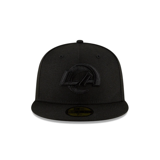 LOS ANGELES RAMS NEGRO SOBRE NEGRO LOGOTIPO BÁSICO 59FIFTY FITTED