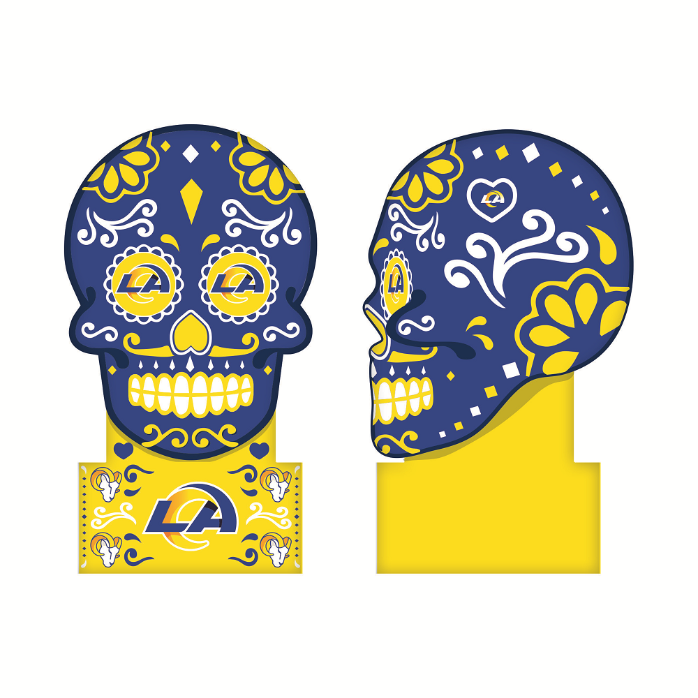 LOS ANGELES RAMS DIA DE LOS MUERTOS ESTATUA DE CALAVERA DE AZÚCAR