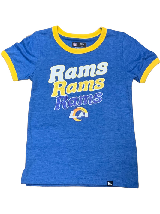 CAMISETA DEL EQUIPO TRIPLE PARA NIÑAS RAMS DE LOS ÁNGELES