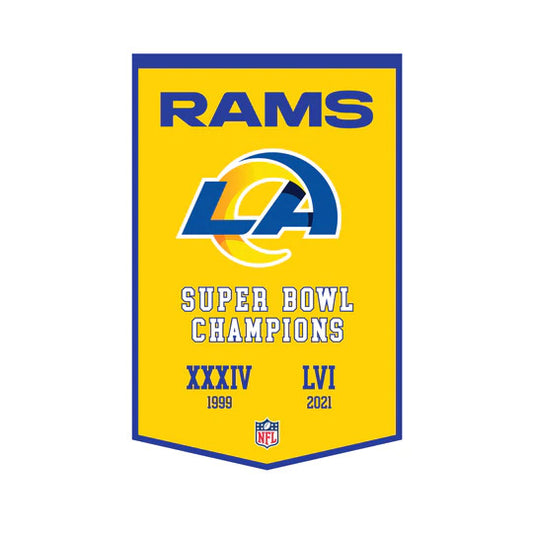 LOS ANGELES RAMS LVI CHAMPIONS DYNASTY BANNER