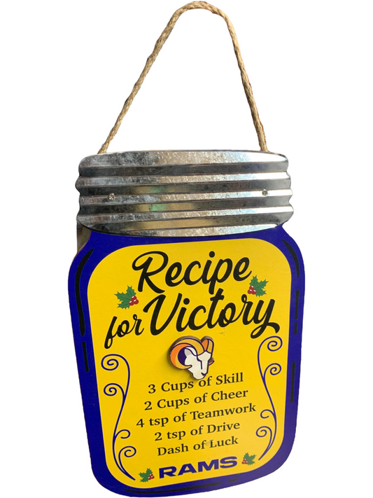 LOS ANGELES RAMS MASON JAR RECIPE FOR VICTORY SIGN