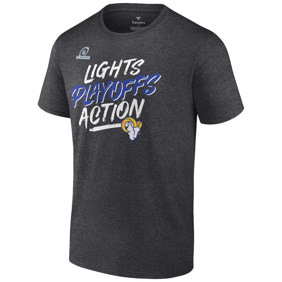 LOS ANGELES RAMS MEN'S 2021 PLAYOFF BOUND LIGHTS ACTION T-SHIRT