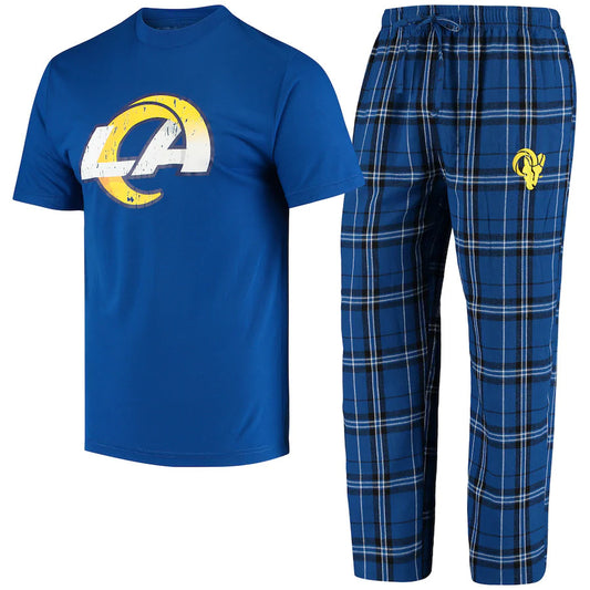 CONJUNTO DE PIJAMA DE PANTALÓN Y CAMISETA ETHOS DE LOS ANGELES RAMS PARA HOMBRE