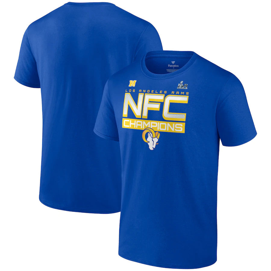 LOS ANGELES RAMS MEN'S NFC CHAMPIONS ICONIC SLANT T-SHIRT
