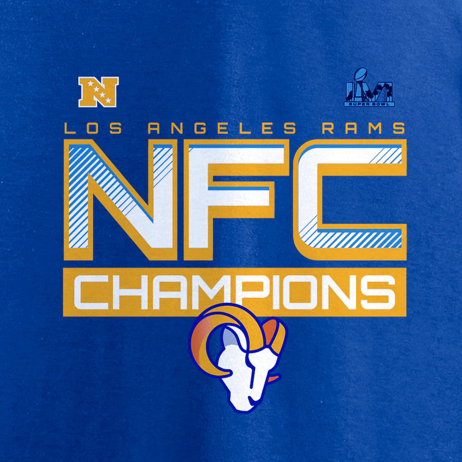 LOS ANGELES RAMS MEN'S NFC CHAMPIONS ICONIC SLANT T-SHIRT