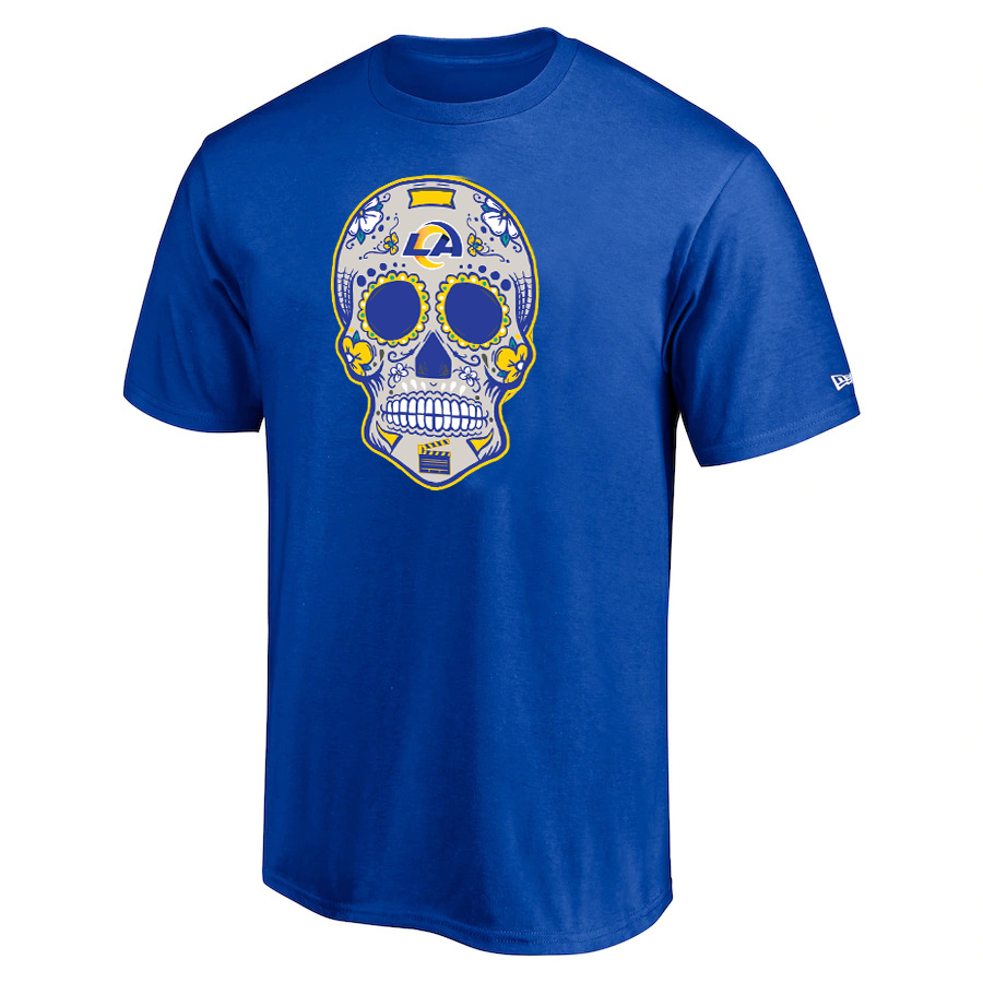 CAMISETA DE CALAVERA DE AZÚCAR PARA HOMBRE RAMS DE LOS ÁNGELES