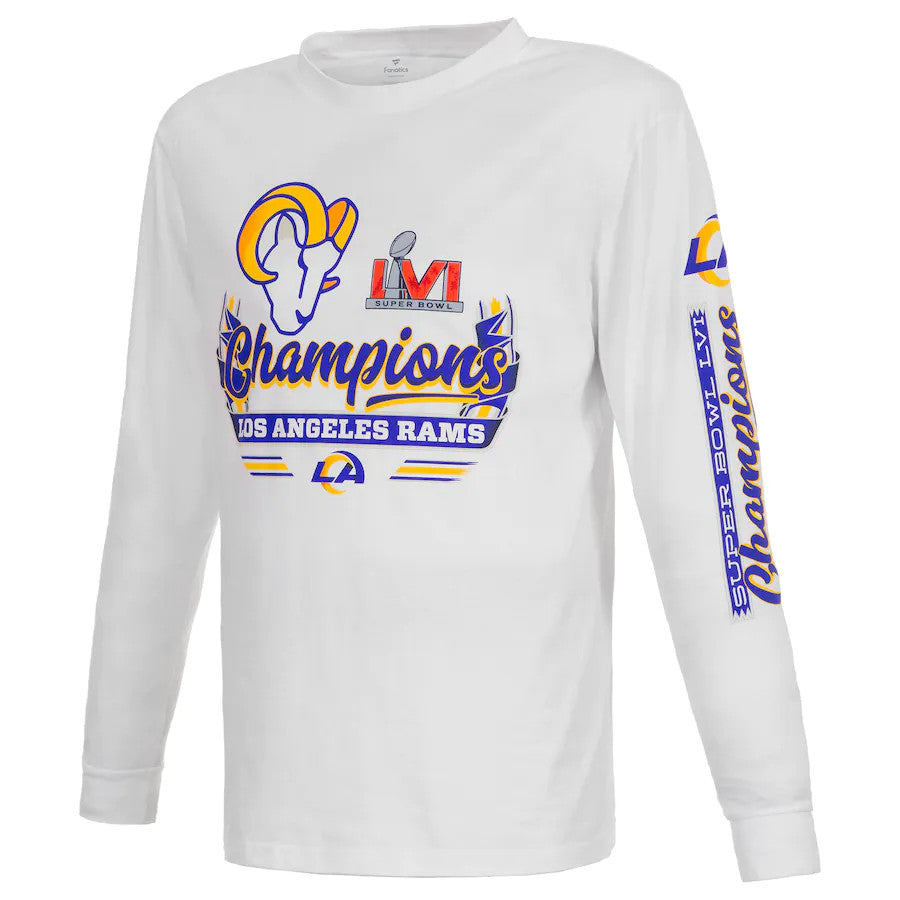 LOS ANGELES RAMS MEN'S SUPER BOWL LVI CHAMPIONS LONGSLEEVE PRINTED T-S –  JR'S SPORTS