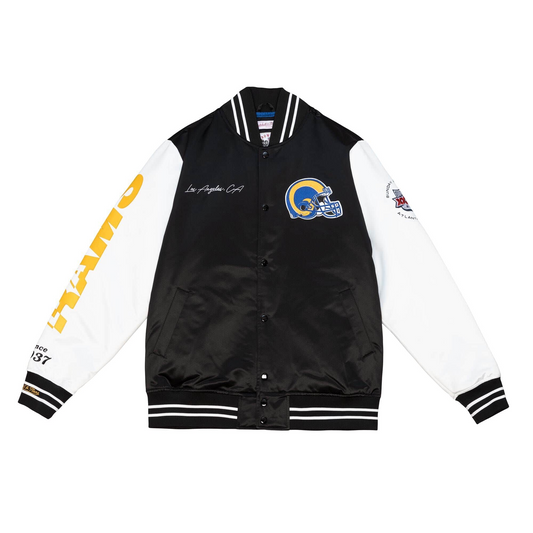 LOS ANGELES RAMS MEN'S TEAM ORIGINS VARSITY SATIN JACKET