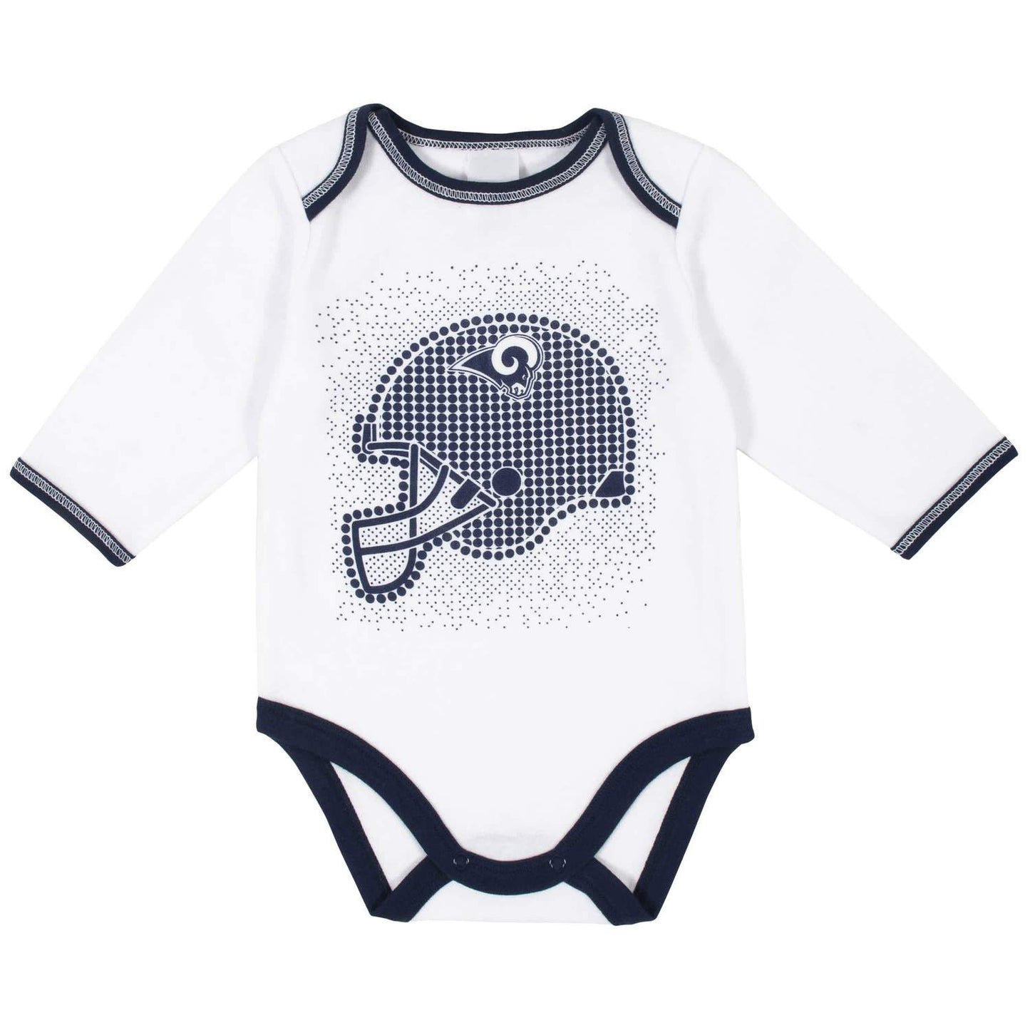 LOS ANGELES RAMS NEWBORN 3-PIECE FOOTED PAJAMA SET