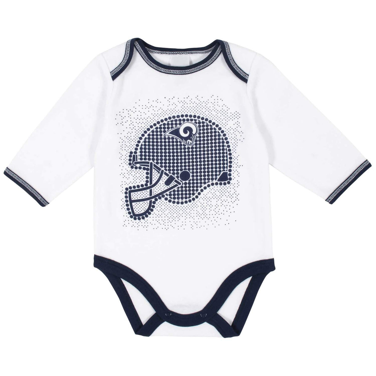 LOS ANGELES RAMS NEWBORN 3-PIECE FOOTED PAJAMA SET