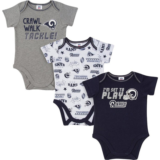 LOS ANGELES RAMS NEWBORN BODYSUIT 3-PACK