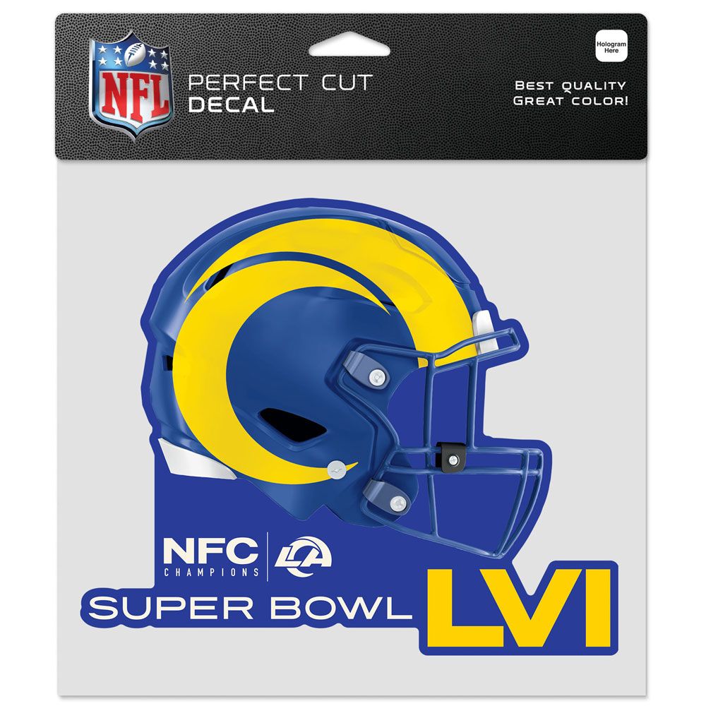 LOS ANGELES RAMS 2021 NFC CONFERENCE CHAMPS 8X8 CALCOMANÍA TROQUELADA 