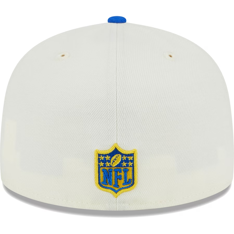 LOS ANGELES RAMS RETRO PATCH 59FIFTY FITTED HAT - CREAM/ BLUE