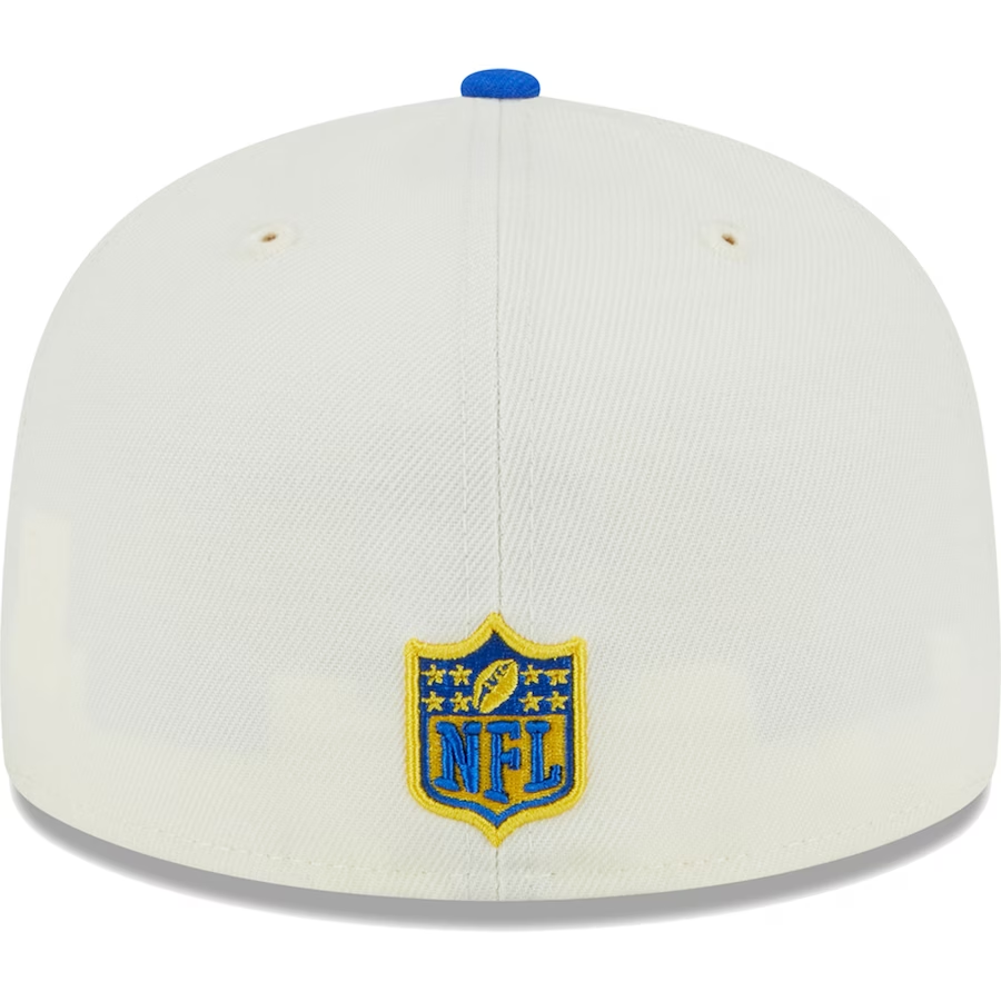 GORRO AJUSTADO 59FIFTY CON PARCHE RETRO LOS ANGELES RAMS - CREMA/ AZUL