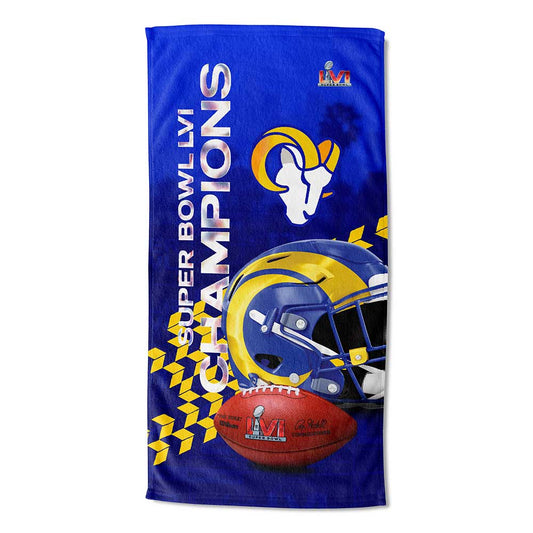 TOALLA DE PLAYA LOS ANGELES RAMS SUPER BOWL LVI CHAMPS