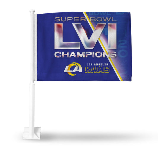 LOS ÁNGELES RAMS SUPER BOWL LVI CHAMPS CAR BANDERA 