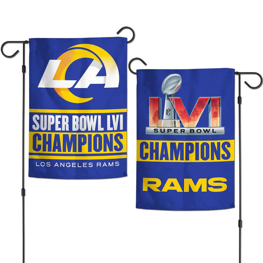 LOS ÁNGELES RAMS SUPER BOWL LVI BANDERA DE JARDÍN DE CAMPEONES 