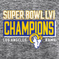 LOS ANGELES RAMS SUPER BOWL LVI CHAMPS CAMISETA DE PROFUNDIDAD APILADA PARA HOMBRE 