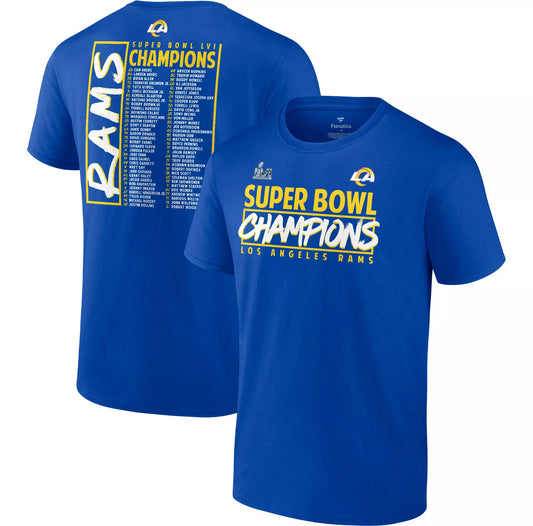 LOS ANGELES RAMS SUPER BOWL LVI CHAMPS MEN'S STACKED ROSTER T-SHIRT