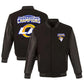 LOS ANGELES RAMS MEN'S SUPER BOWL LVI CHAMPS REVERSIBLE WOOL AND LEATHER FULL-SNAP JACKET