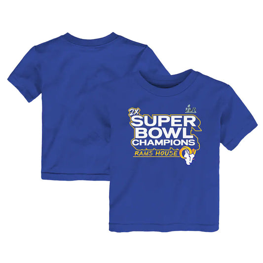 LOS ÁNGELES RAMS SUPER BOWL LVI CAMISETA DE DESFILE DE CAMPEONES PARA NIÑOS