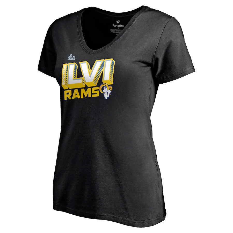 LOS ANGELES RAMS WOMEN'S 2021 SBLIV TILTED ROSTER T-SHIRT