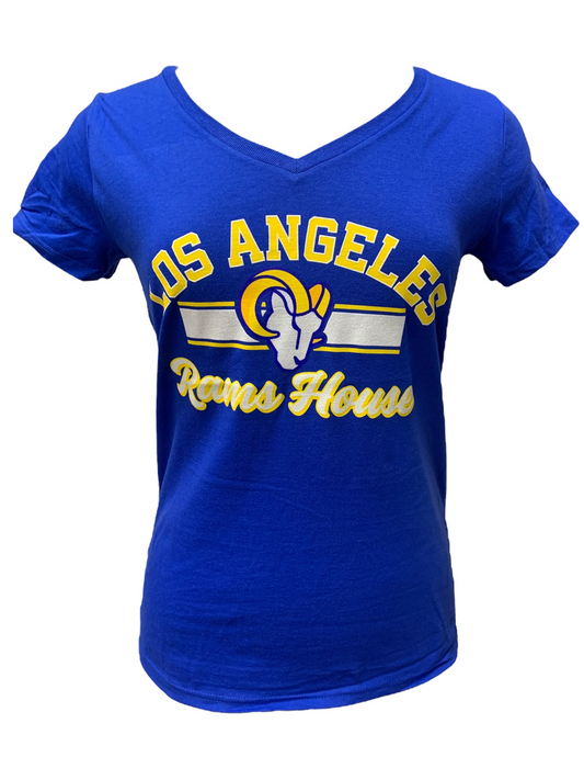 CAMISETA CON CUELLO EN V PARA MUJER LOS ANGELES RAMS PARTIDO USADO