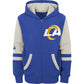 LOS ANGELES RAMS YOUTH FULL ZIP STADIUM COLORBLOCK SWEATER