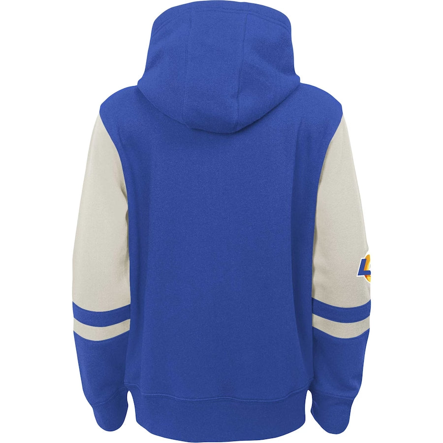LOS ANGELES RAMS YOUTH FULL ZIP STADIUM COLORBLOCK SWEATER