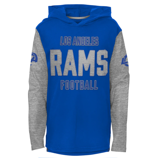 LOS ANGELES RAMS YOUTH HERITAGE HOODED LONG SLEEVE T-SHIRT