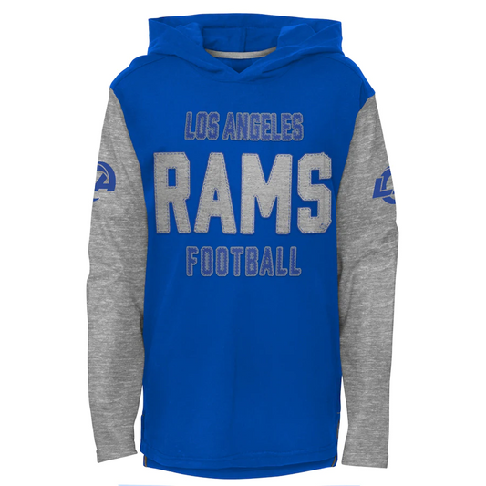 CAMISETA DE MANGA LARGA CON CAPUCHA DE LOS ANGELES RAMS YOUTH HERITAGE