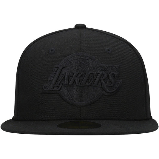 LOS ANGELS LAKERS BLACK ON BLACK BASIC LOGO 59FIFTY