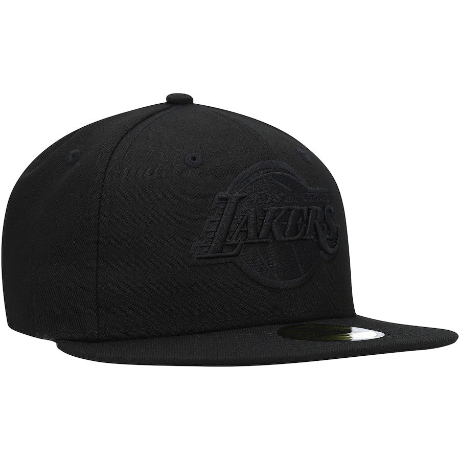 LOS ANGELS LAKERS BLACK ON BLACK BASIC LOGO 59FIFTY
