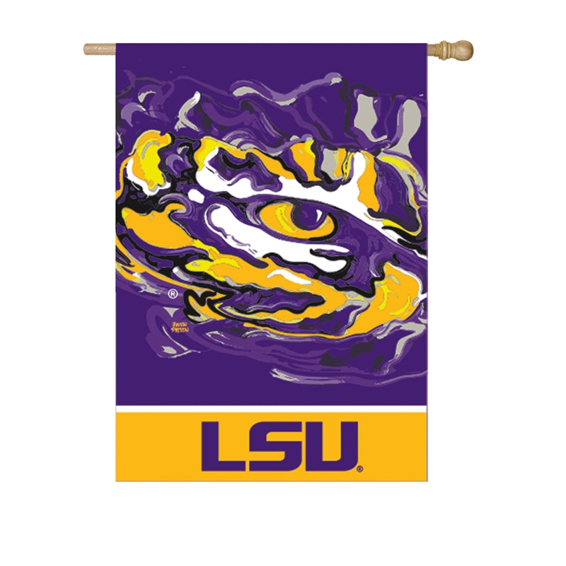 LSU TIGERS JUSTIN PATTEN SUEDE HOUSE FLAG