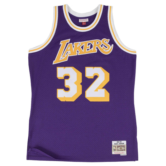 MAGIC JOHNSON HOMBRE MITCHELL &amp; NESS 84-85' JERSEY SWINGMAN