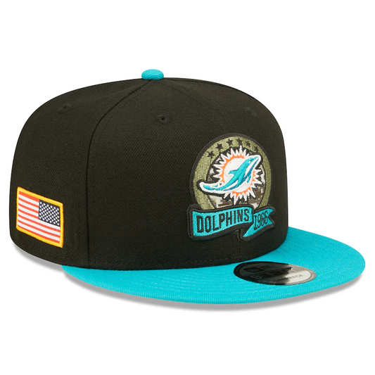 MIAMI DOLPHINS 2022 SALUDO AL SERVICIO GORRA 9FIFTY SNAPBACK