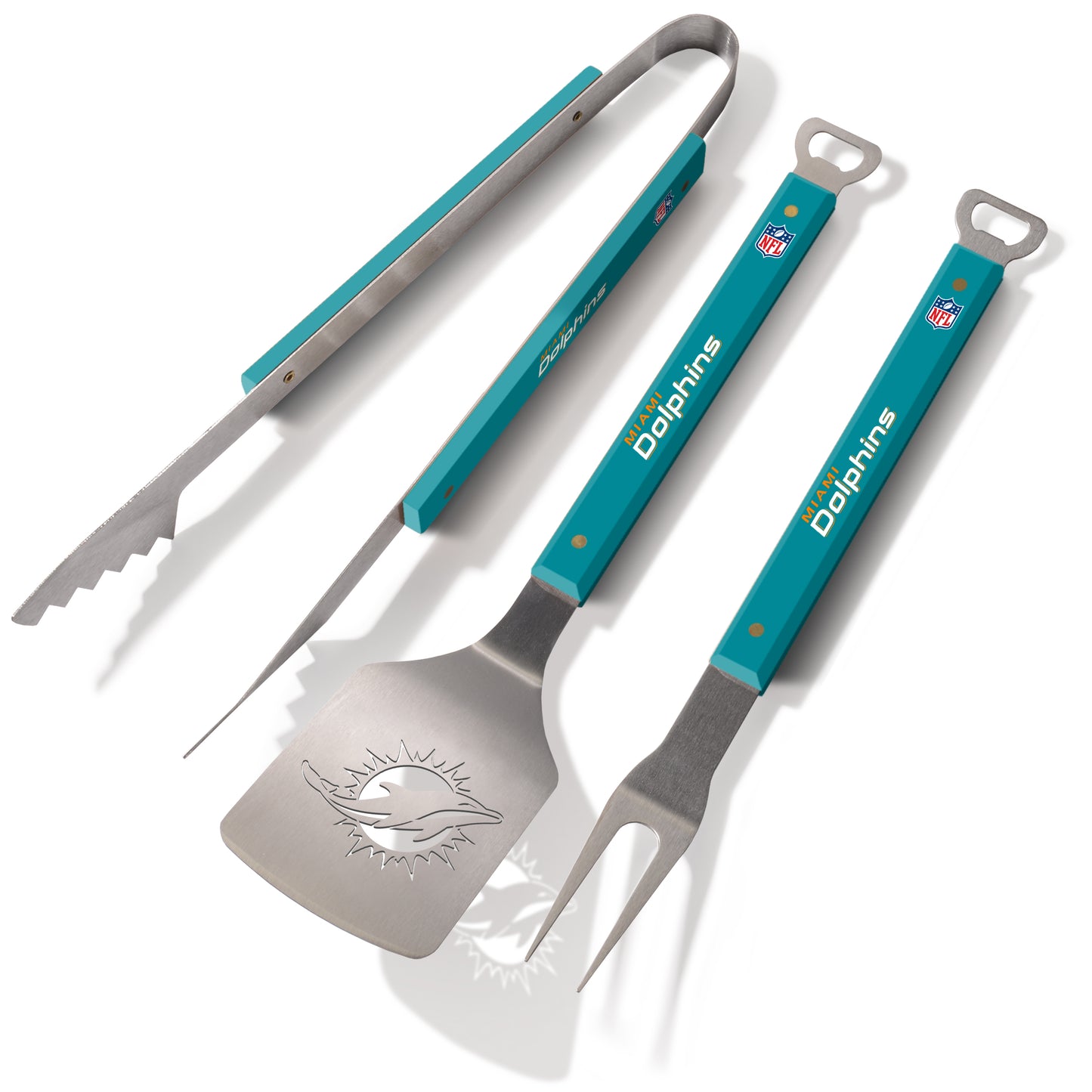 JUEGO DE UTENSILIOS PARA BARBACOA SPORTULA DE 3 PIEZAS MIAMI DOLPHINS