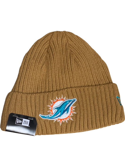 MIAMI DOLPHINS CORE CLASSIC KNIT BEANIE - TAN