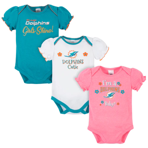 BODY INFANTIL NIÑA MIAMI DOLPHINS 3PK