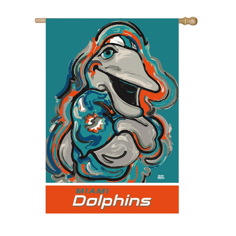 MIAMI DOLPHINS JUSTIN PATTEN SUEDE HOUSE FLAG