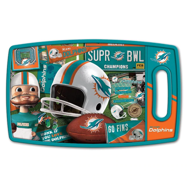 MIAMI DOLPHINS RETRO CUTTING BOARD